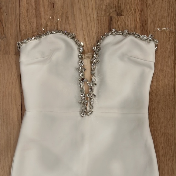 Fashion Nova white jeweled gown - Picture 5 of 8